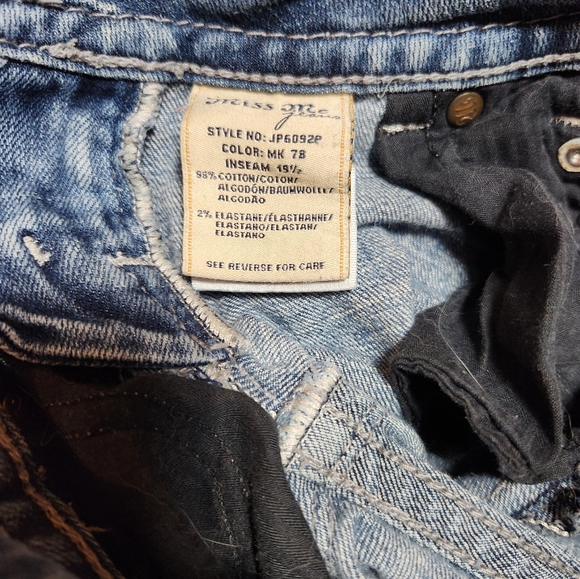 Miss Me JP6092P Denim Blue Jean Capri Size 24 Distressed - Picture 6 of 8
